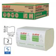 Полотенца бумажные 200 шт., LAIMA (H3) ADVANCED WHITE, 2-слойные, белые, КОМПЛЕКТ 15 пачек, 23х20,5, V-сложение, 111341 - Премиум Сервис