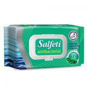 Салфетки влажные, 72 шт., SALFETI "Antibacterial", антибактериальные, крышка-клапан, 48397 - Премиум Сервис