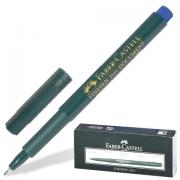 Ручка капиллярная (линер) FABER-CASTELL "Finepen 1511", СИНЯЯ, корпус темно-зеленый, линия письма 0,4 мм, 151151 - Премиум Сервис