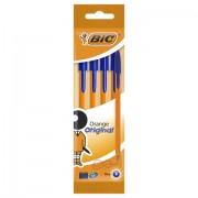 Ручки шариковые BIC "Orange Original Fine", НАБОР 4 шт., СИНИЕ, узел 0,8 мм, линия письма 0,3 мм, пакет, 8308521 - Премиум Сервис