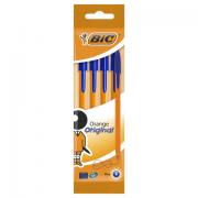 Ручки шариковые BIC "Orange Original Fine", НАБОР 4 шт., СИНИЕ, узел 0,8 мм, линия письма 0,3 мм, пакет, 8308521 - Премиум Сервис