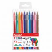 Ручки шариковые ПИФАГОР "Веселые зверята", НАБОР 10 шт., АССОРТИ, узел 0,7 мм, линия письма 0,35 мм, 143338, BP252 - Премиум Сервис