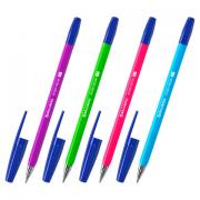 Ручка шариковая BRAUBERG "M-500 NEON", СИНЯЯ, корпус ассорти, узел 0,7 мм, линия письма 0,35 мм, 143452 - Премиум Сервис