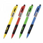 Ручка шариковая автоматическая с грипом STAFF "BP-16 Neon", СИНЯЯ, ассорти, линия письма 0,35 мм, 143750 - Премиум Сервис