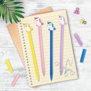 Ручка с топпером шариковая ЮНЛАНДИЯ "Единорог", корпус ассорти, СИНЯЯ, пишущий узел 0,7 мм, 143805 - Премиум Сервис