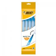 Ручки шариковые BIC "Round Stic", НАБОР 4 шт., СИНИЕ, узел 1 мм, линия письма 0,32 мм, пакет, 944176 - Премиум Сервис