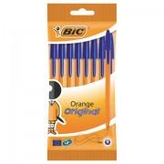 Ручки шариковые BIC "Orange Fine", НАБОР 8 шт., СИНИЕ, линия письма 0,32 мм, пакет, 919228 - Премиум Сервис