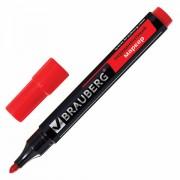 Маркер перманентный (нестираемый) BRAUBERG "Contract", КРАСНЫЙ, круглый наконечник, 3 мм, без клипа, 150467 - Премиум Сервис