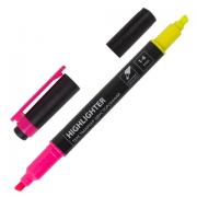 Текстовыделитель двусторонний BRAUBERG, ЖЕЛТЫЙ/РОЗОВЫЙ, линия 1-4 мм, 150840 - Премиум Сервис