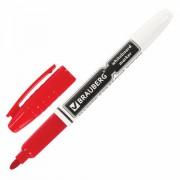 Маркер стираемый для белой доски КРАСНЫЙ, BRAUBERG, 4 мм, с клипом, эргономичный корпус, 150848 - Премиум Сервис