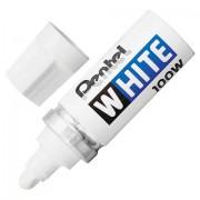 Маркер-краска лаковый PENTEL (Япония) WHITE, 6,5 мм, БЕЛЫЙ, алюминиевый корпус, длина письма 1200 м, X100W - Премиум Сервис