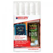 Маркеры меловые EDDING 4095 НАБОР 5 шт., 2-3 мм, БЕЛЫЕ, влагостираемые, для гладких поверхностей, E-4095/5S/49 - Премиум Сервис