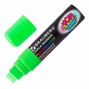 Маркер меловой "POP-ART" ЗЕЛЕНЫЙ, 15 мм, стираемый, для гладких поверхностей, BRAUBERG, 151542 - Премиум Сервис