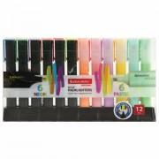 Набор текстовыделителей 12 ЦВЕТОВ на подставке, BRAUBERG "ORIGINAL", линия письма 1-5 мм, 151699 - Премиум Сервис