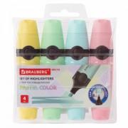 Набор текстовыделителей BRAUBERG 4 шт., АССОРТИ, "DELTA PASTEL", линия 1-5 мм, 151735 - Премиум Сервис