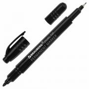 Маркер перманентный двусторонний BRAUBERG DUO, ЧЕРНЫЙ, наконечники 0,7/1 мм, 152210 - Премиум Сервис