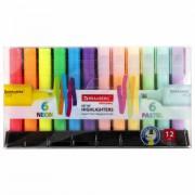 Набор текстовыделителей 12 ЦВЕТОВ на подставке, BRAUBERG "ORIGINAL NEON", линия письма 1-5 мм, 152217 - Премиум Сервис