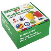 Краски пальчиковые для малышей от 1 года, 4 цвета по 40 мл, BRAUBERG KIDS, 192278 - Премиум Сервис