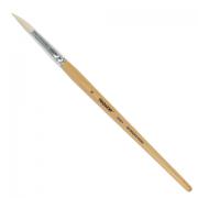 Кисть ПИФАГОР, КОЗА, круглая, № 6, деревянная лакированная ручка, колпачок, пакет с подвесом, 200829 - Премиум Сервис