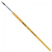 Кисть ПИФАГОР, ПОНИ, круглая, № 4, деревянная лакированная ручка, с колпачком, 200833 - Премиум Сервис