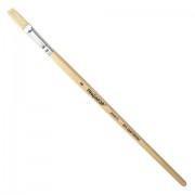 Кисть ПИФАГОР, ЩЕТИНА, плоская, № 8, деревянная лакированная ручка, пакет с подвесом, 200873 - Премиум Сервис