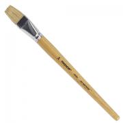 Кисть ПИФАГОР, ЩЕТИНА, плоская, № 24, деревянная лакированная ручка, пакет с подвесом, 200881 - Премиум Сервис