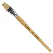 Кисть ПИФАГОР, ЩЕТИНА, плоская, № 24, деревянная лакированная ручка, пакет с подвесом, 200881 - Премиум Сервис