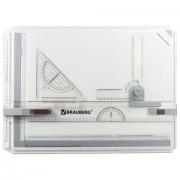 Доска чертежная А3, 505х370 мм, с рейсшиной, треугольником и чертежным узлом, BRAUBERG, 210536 - Премиум Сервис