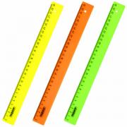 Линейка пластиковая 30 см, ПИФАГОР, непрозрачная, неоновая, ассорти, 210608 - Премиум Сервис