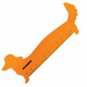 Линейка пластик 10 см ЮНЛАНДИЯ "ТАКСА", фигурная, тонированная прозрачная, европодвес, 210731 - Премиум Сервис