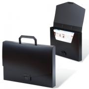 Папка-портфель пластиковая BRAUBERG "Energy" А4 (330х256х32 мм), без отделений, черная, 221202 - Премиум Сервис