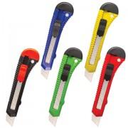 Нож канцелярский 18 мм STAFF "Basic" фиксатор, цвет корпуса ассорти, упаковка с европодвесом, 230485 - Премиум Сервис