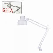 Настольная лампа светильник Бета на струбцине, цоколь Е27, белый - Премиум Сервис