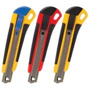 Нож канцелярский 18 мм BRAUBERG "Universal", 3 лезвия в комплекте, автофиксатор, резиновые вставки, 230919 - Премиум Сервис