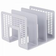 Лоток-сортер для бумаг BRAUBERG "Radikal", 3 отделения, 207х212х165 мм, сетчатый, серый, 235365 - Премиум Сервис