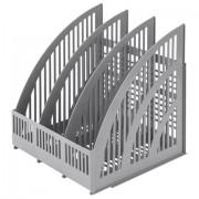 Лоток вертикальный для бумаг BRAUBERG "Energy", 250 мм, 3 отделения, сетчатый, сборный, серый, 237018 - Премиум Сервис