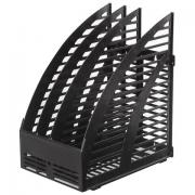 Лоток вертикальный для бумаг STAFF, 245х165х285 мм, 3 отделения, сетчатый, сборный, черный, 237293 - Премиум Сервис