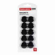 Магниты BRAUBERG "BLACK&WHITE" УСИЛЕННЫЕ 30 мм, НАБОР 10 шт., черные, 237466 - Премиум Сервис