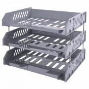 Лотки горизонтальные для бумаг, КОМПЛЕКТ 3 шт., 335х232х246 мм, серый, BRAUBERG FILE, 238108, ЛТ560 - Премиум Сервис