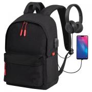 Рюкзак BRAUBERG URBAN универсальный с отделением для ноутбука, USB-порт, "Energy", черный, 44х31х14 см, 270805 - Премиум Сервис