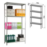 Стеллаж металлический ПРАКТИК "MS KD", сборная стойка, 1950х1000х400 мм, 4 полки, MS 200/100х40/4 - Премиум Сервис