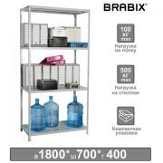Стеллаж металлический BRABIX "MS KD-180/40/70-4", 1800х700х400 мм, 4 полки, компактная упаковка, 291113, S240BR124402 - Премиум Сервис