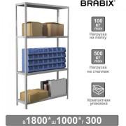 Стеллаж металлический BRABIX "MS KD-180/30-4", 1800х1000х300 мм, 4 полки, сборная стойка, 291114, S240BR143402 - Премиум Сервис
