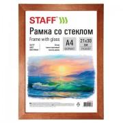 Рамка 21х30 см, дерево, багет 20 мм, STAFF, темно-коричневая, стекло, 390716 - Премиум Сервис