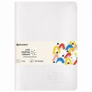 Тетрадь 60 л. в линию обложка кожзам SoftTouch, сшивка, B5 (179х250мм), БЕЛЫЙ, BRAUBERG RAINBOW, 403887 - Премиум Сервис