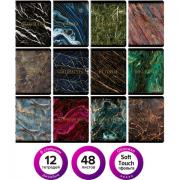 Тетради предметные, КОМПЛЕКТ 12 ПРЕДМЕТОВ, "MARBLE", 48 л., SoftTouch, фольга, BRAUBERG, 404326 - Премиум Сервис