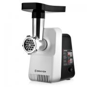 Мясорубка BRAYER BR1600, 1300 Вт, производительность 1,5 кг/мин, металлический шнек, реверс, пластик, белая/черная - Премиум Сервис