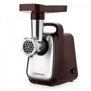 Мясорубка BRAYER BR1601, 1300 Вт, производительность 1,5 кг/мин, металлический шнек, реверс, пластик, коричневая/серебро - Премиум Сервис