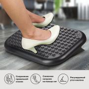 Подставка для ног BRAUBERG офисная, 45х33 см, регулируемый угол наклона, рифленая, черная, 531495 - Премиум Сервис