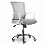 Кресло BRABIX "Wings MG-306", пластик белый, хром, сетка, серое, 532012 - Премиум Сервис